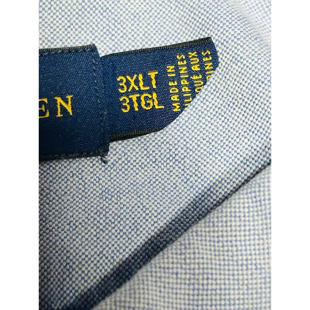 Ralph Lauren Mens 3XLT Light Blue Button Down Long Sleeve Shirt  Classic Fit - Picture 5 of 9